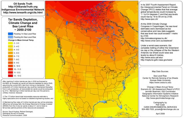 Updated Continental Maps: Sea Level Rise and Tar Sands Depletion