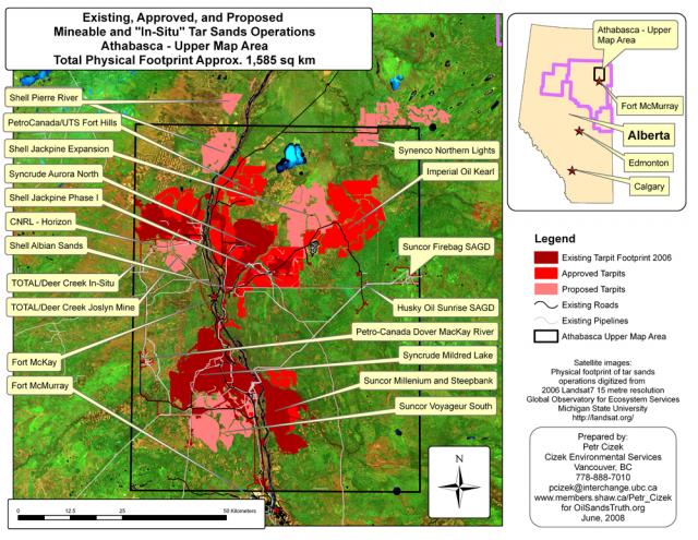 Mineable Tar Sands Region-- Existing, Approved, and Proposed Projects