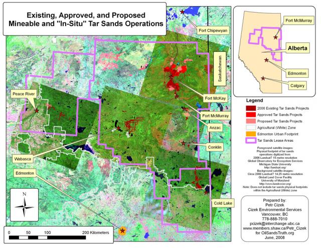 tar sands administrative areas existing, approved, and proposed