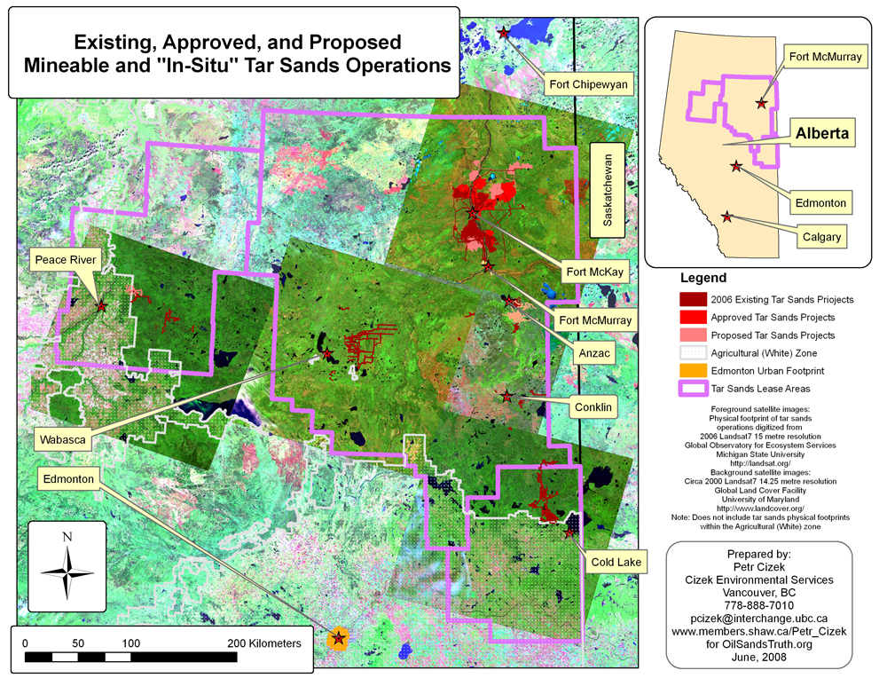Existing, Approved and Proposed Mineable and "In-Situ" Tar Sands Operations
